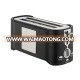 2017 Hot Sale Plastic Logo Toaster 2 Slice with Stainless Steel Panel